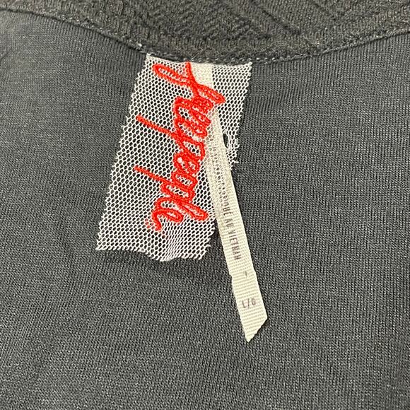 Free People Zig Zag Bodycon Dress - Washed Black - Large - Picture 9 of 13